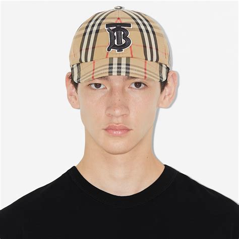 burberry vintage check and mesh baseball cap|Check Cotton Baseball Cap in Archive beige .